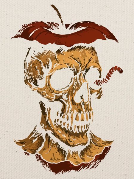 Fauler Apfel Totenkopf Kunst – Dunkles Design