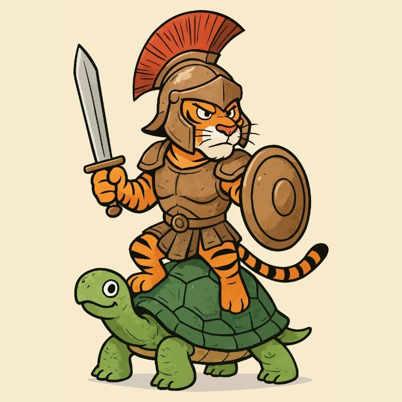 Gladiator Tiger on Turtle