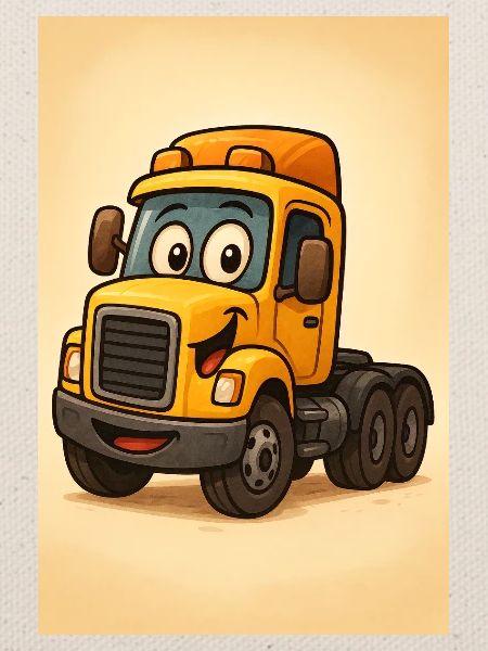 Happy Truck im Retro-Stil