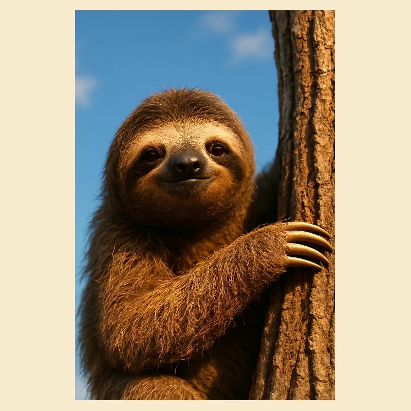 Sunlit sloth tree