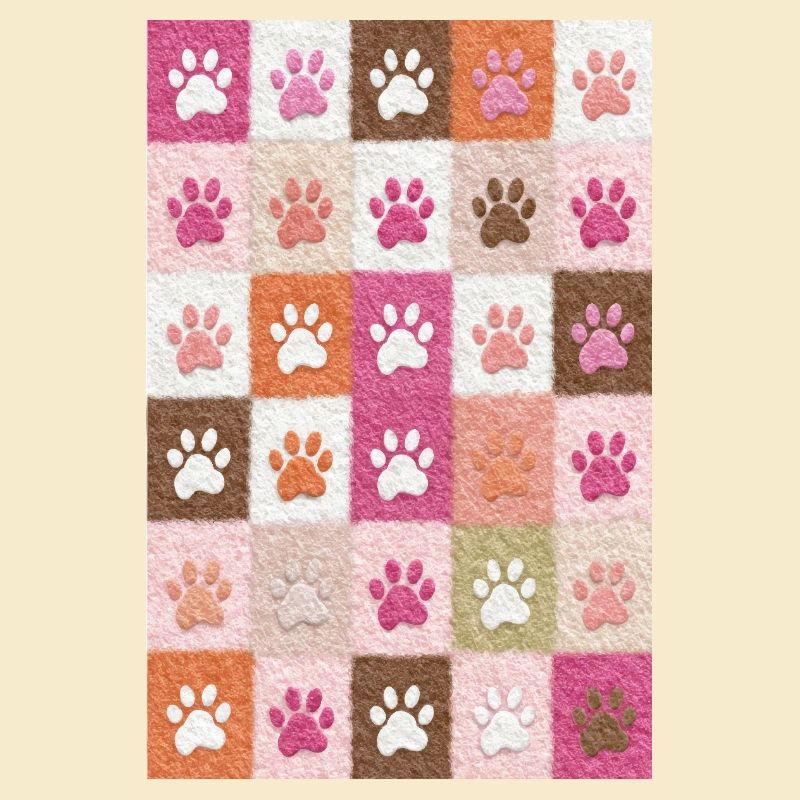 Pawprint Patchwork Plush Squares