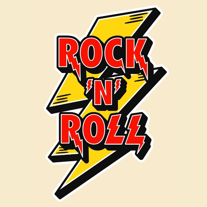 Rock 'N' Roll Lightning Bolt Emblem