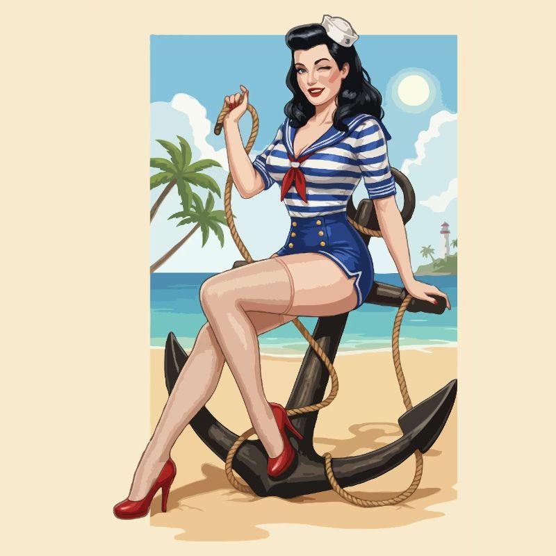 Pin-up de marin de plage