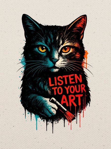 Hör auf deine Kunst Katze