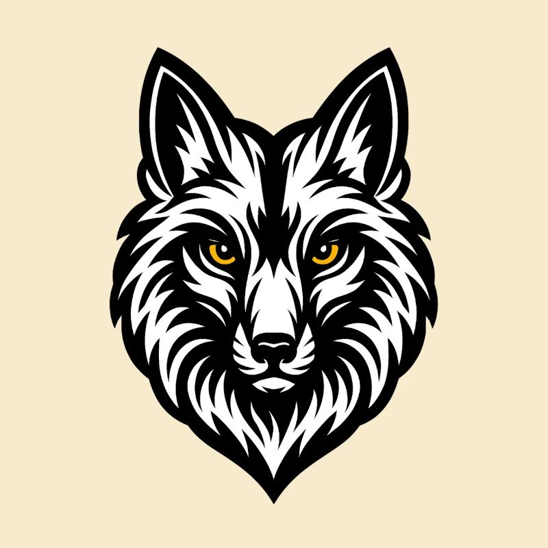 Wolfs Kopf Schwarz Weiß