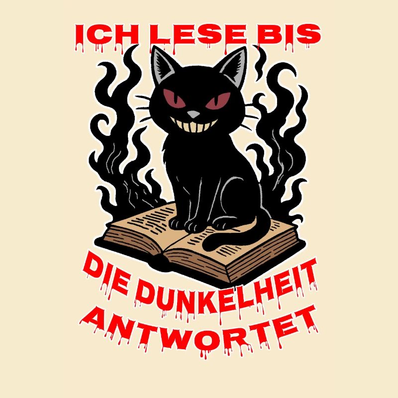 Dark cat over the book