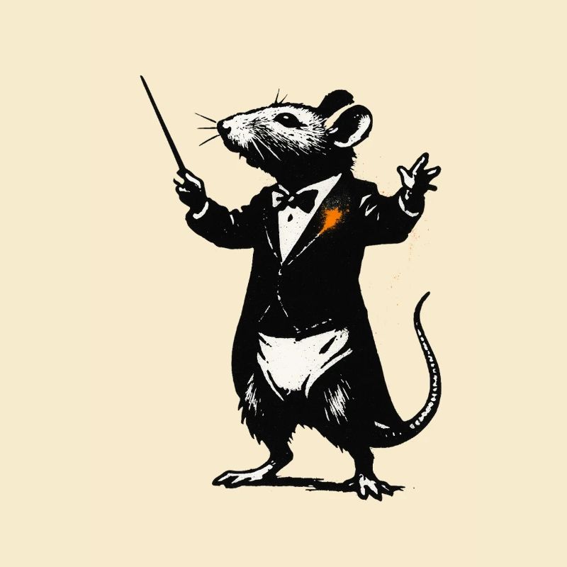 Ratte Dirigent im Smoking