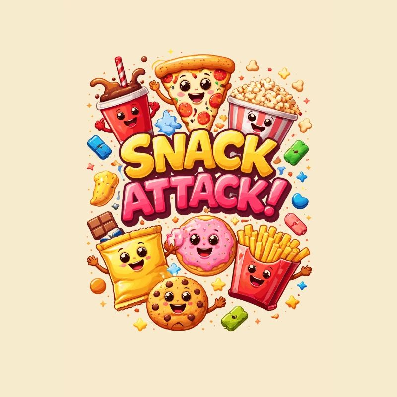 Snack Attack! Colorful snack heroes