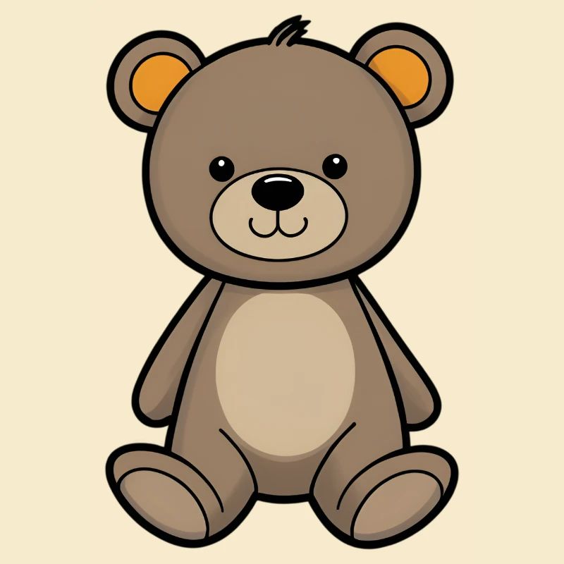 Kuschelbär Illustration Samtbraun