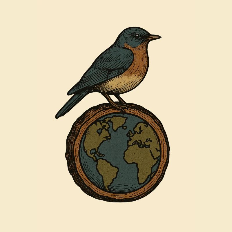 Robin auf World Globe