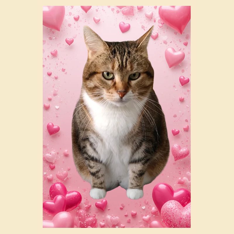 Missty chat avec des coeurs