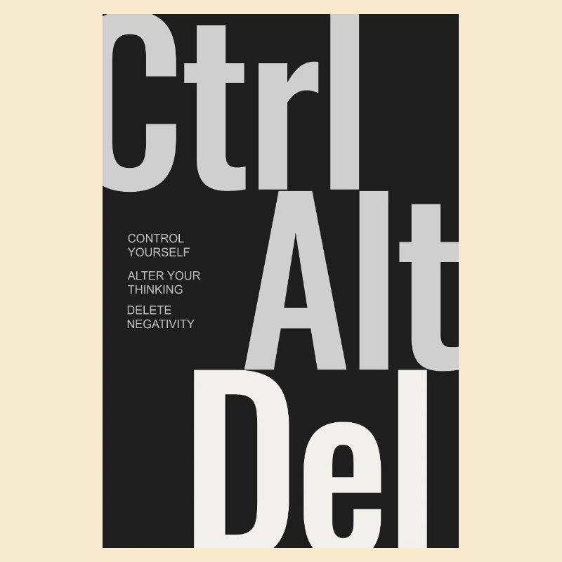CTRL ALT DEL – Affiche typographique Minimal Design
