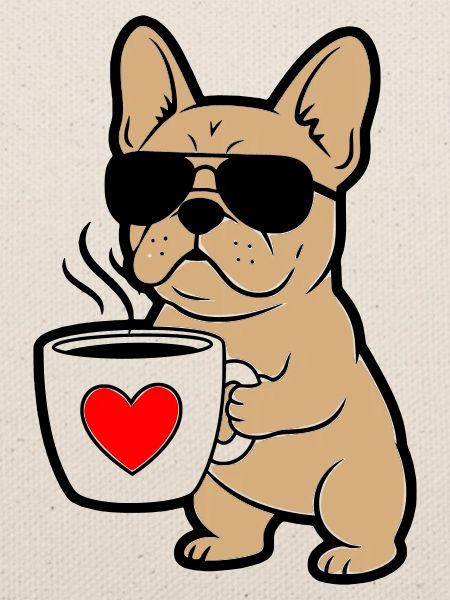 Frenchie Dog Coffee Comic
