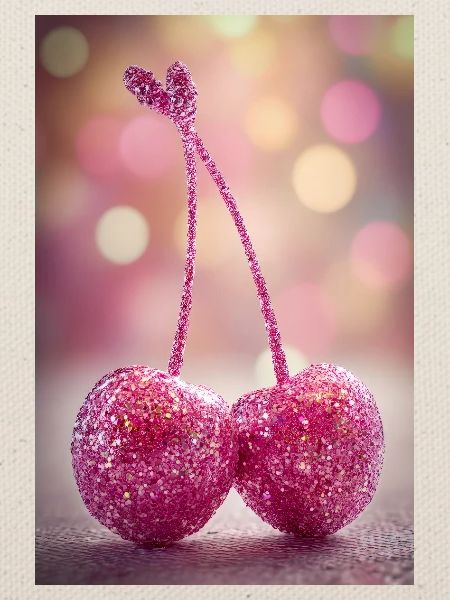 Pink Glitter Cherries Duo