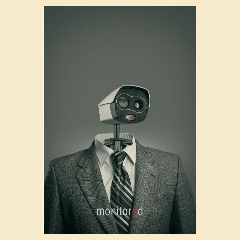 Affiche d’art de surveillance numérique surveillée