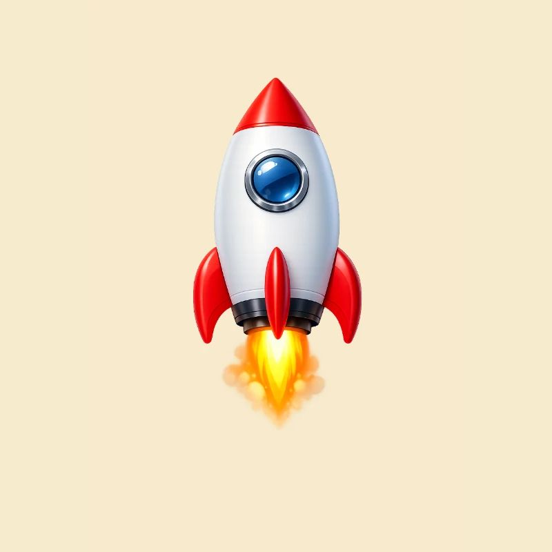 Fröhliche Rakete Retro-Design