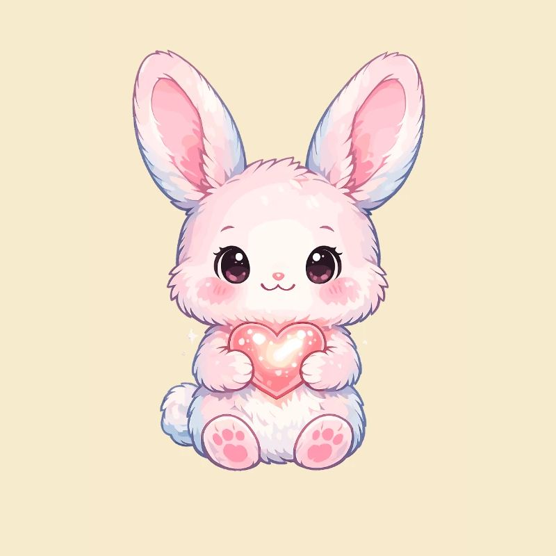 Delicate Rabbit with Heart Light