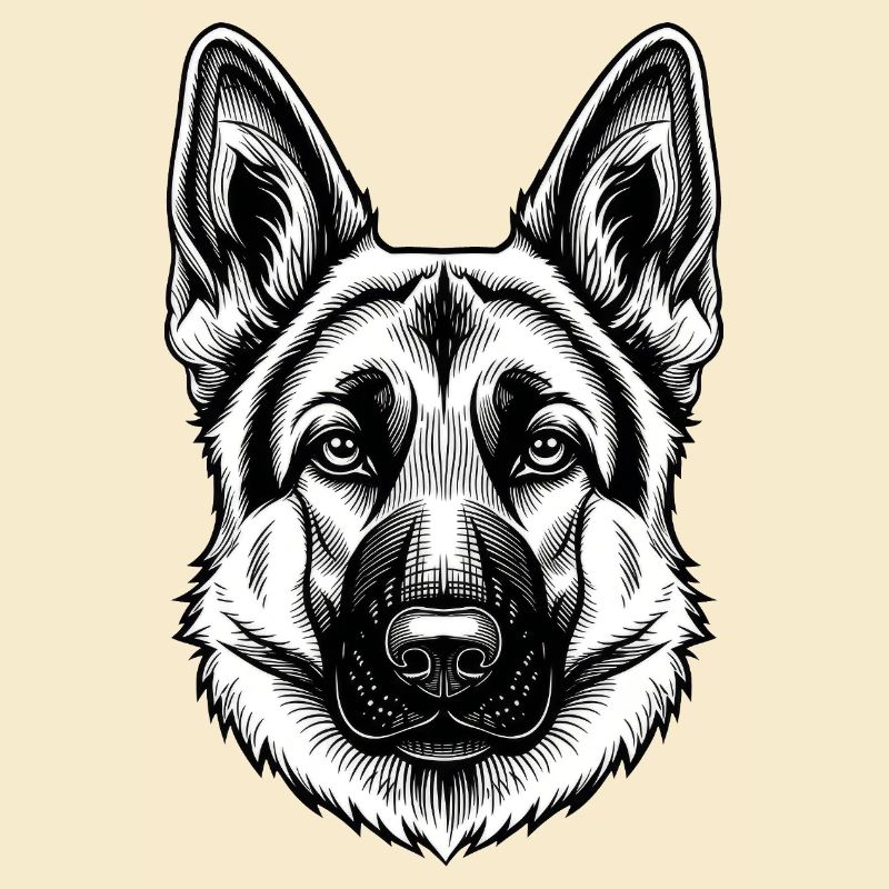 Inkline German Shepherd Head