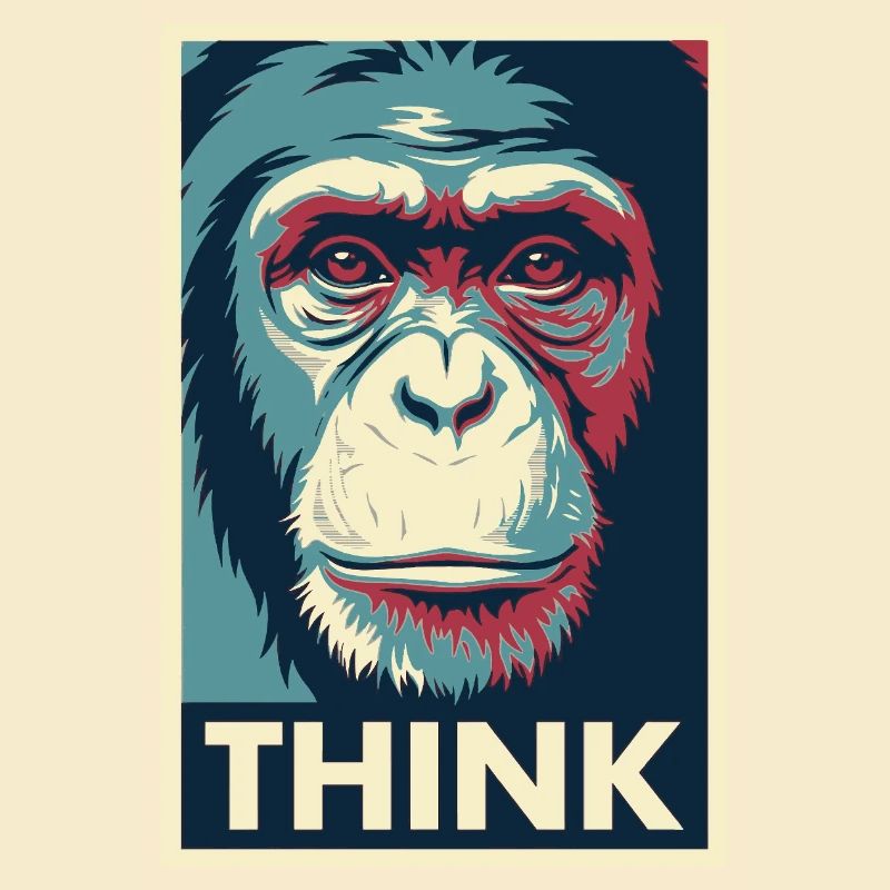 Affiche pop art Monkey Thinking