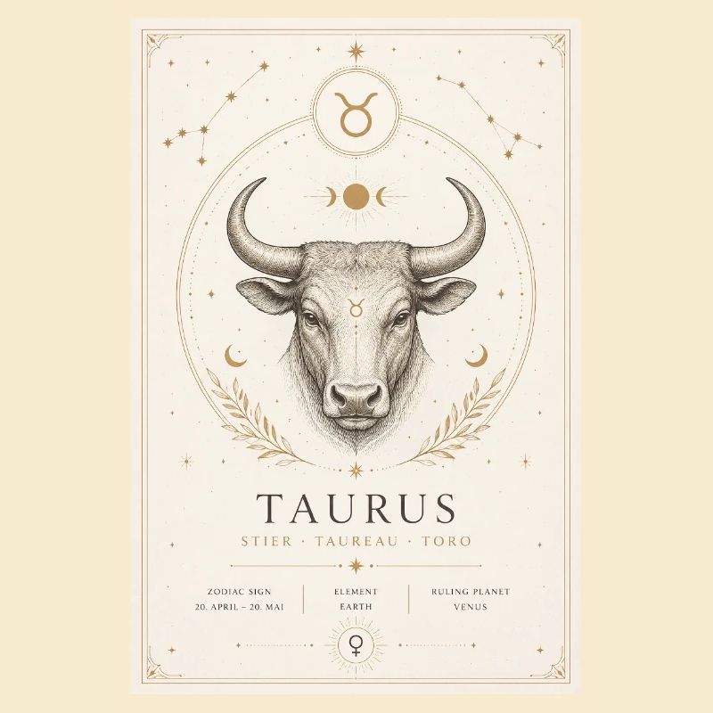 Stier Sternzeichen Kosmos-Illustration