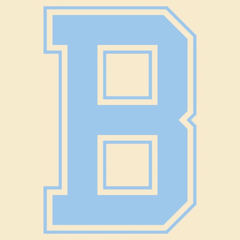 Monogramme Bleu clair Initial Varsity College B