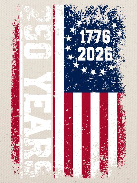 USA-Flagge Rust-Stil 1776–2026