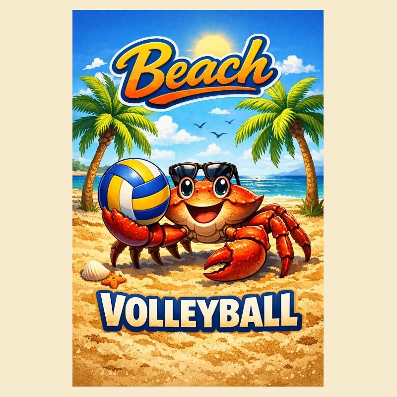 Strandkrabbe Volleyball Sommerdesign