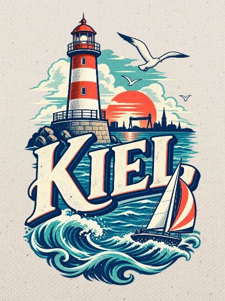 Kiel Leuchtturm Segelboot Ostsee