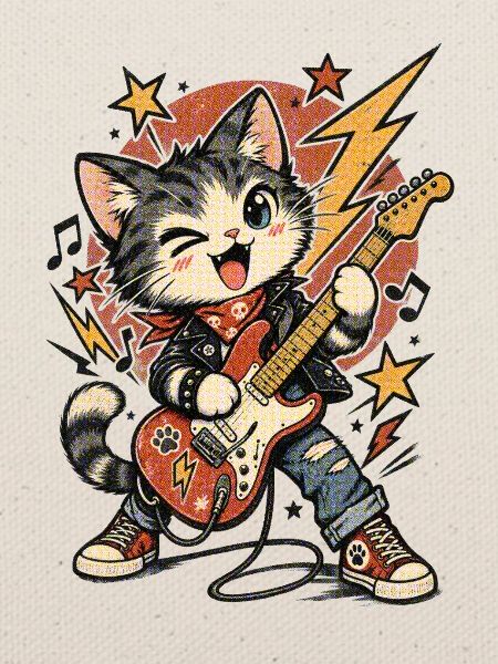 Rock Guitar Cat
