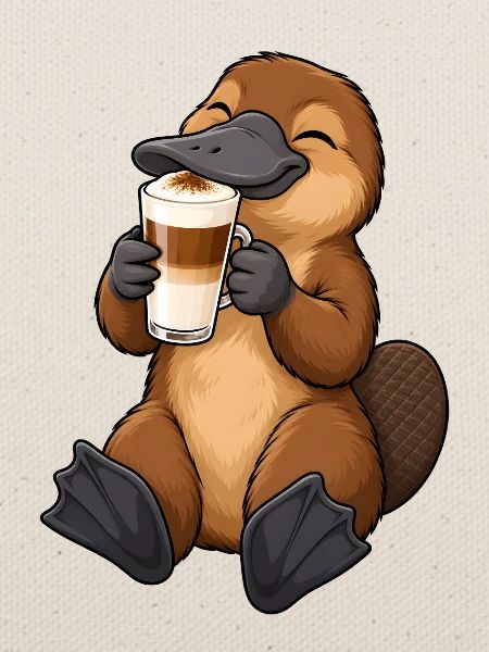Schnabeltier mit Latte Macchiato