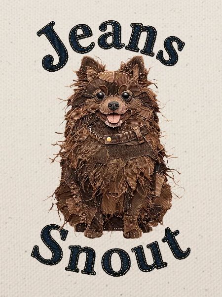 Brauner Spitz im Jeansflicken-Stil