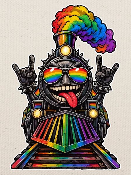 Regenbogenzug im Rock Stil