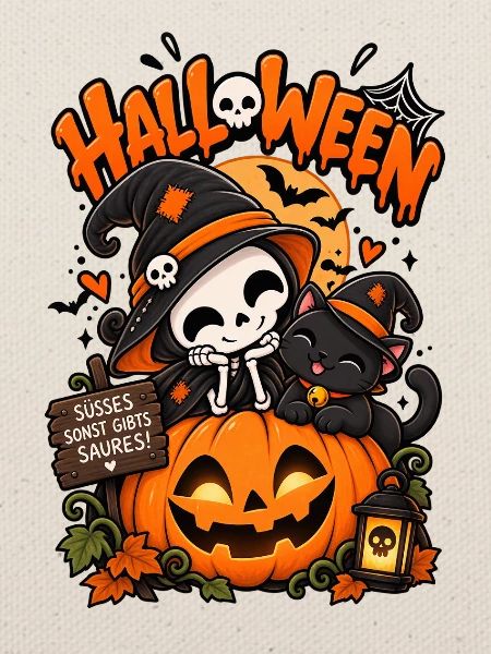 Süßes Kürbis-Halloween-Duo