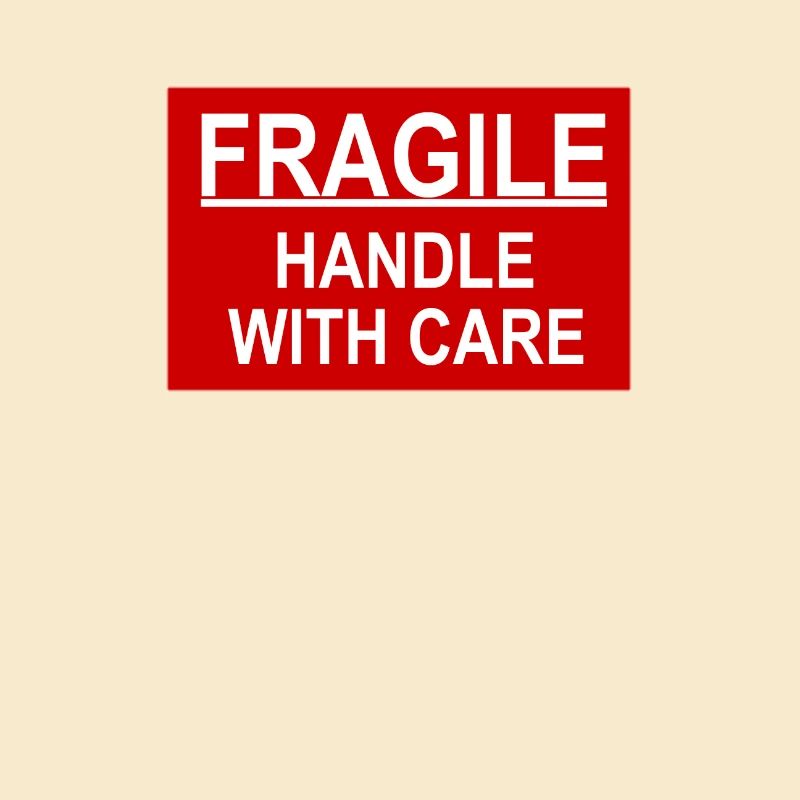 fragile handle with care red