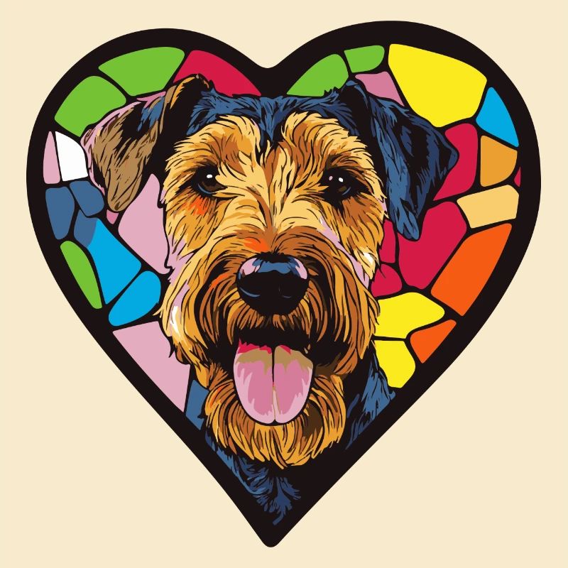 Airedale Terrier Hund Herz Liebe