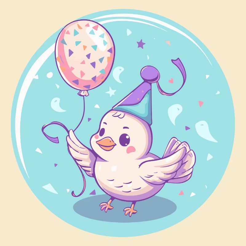 Taube Vogel Geburtstag Comic