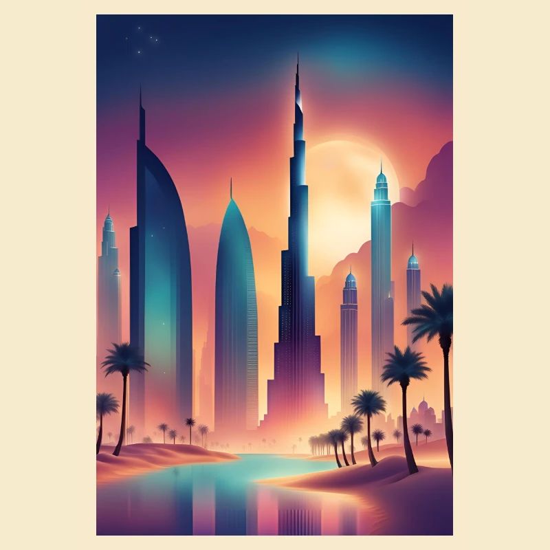 Colorful eastern cityscape