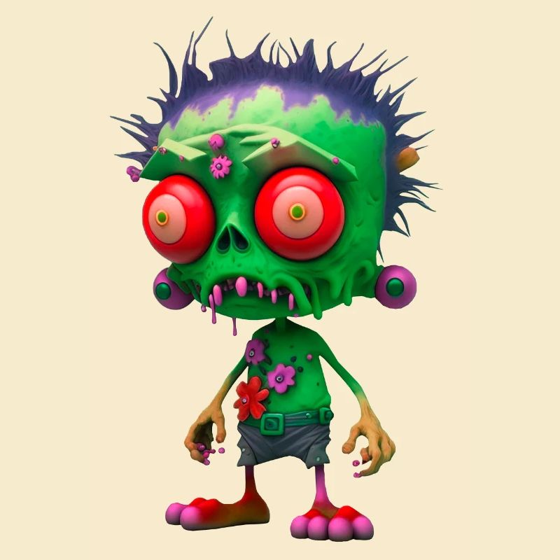 fleur colorée zombie