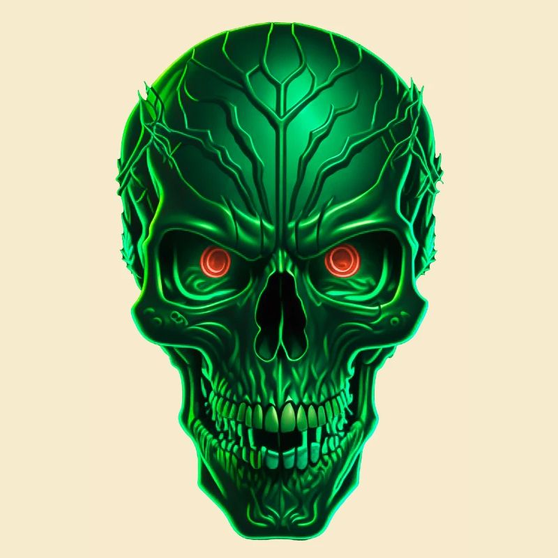 Crâne techno vert