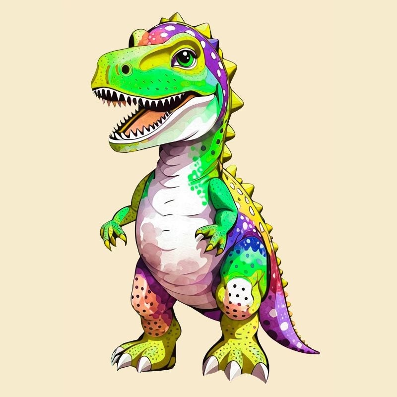Regenbogen T-Rex Dinosaurier