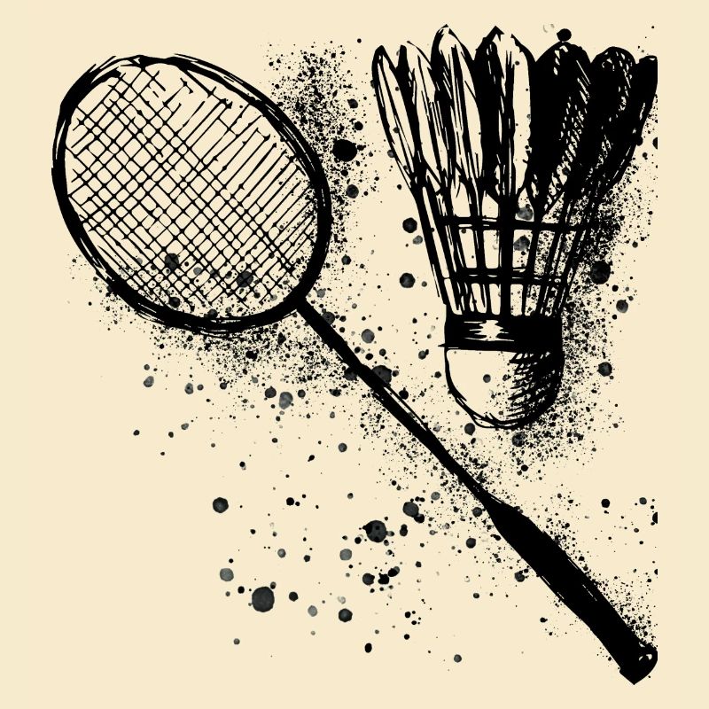 badminton,federball,aquarell, graffiti,schwarz