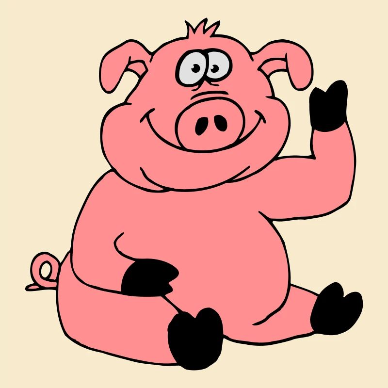 Mignon bande dessinée bande dessinée ondes de cochon amical