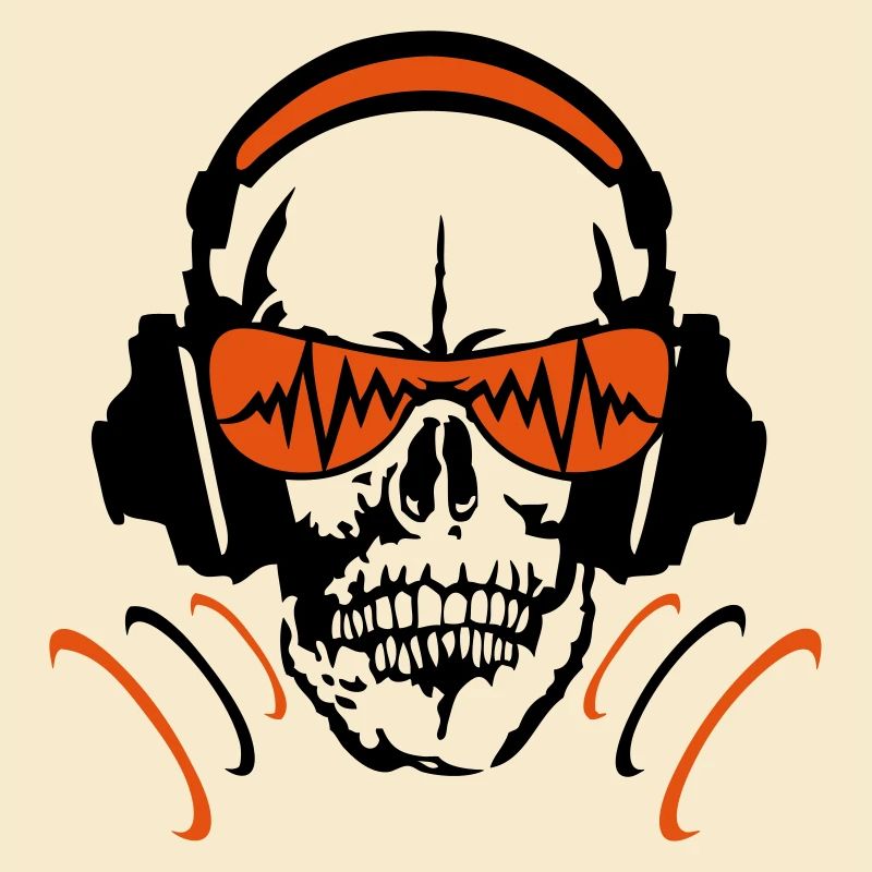 Kopfhörer Equalizer DJ Schädel Kopf Schädel 4