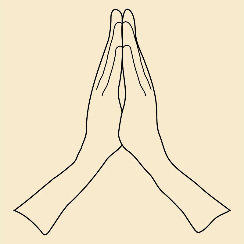 Hands folded, customizable