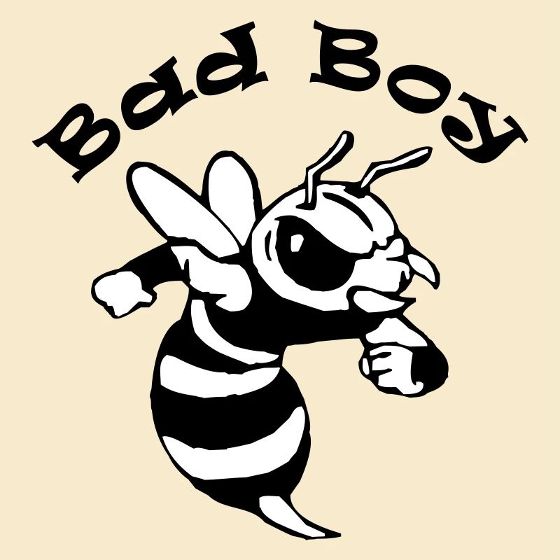 Spruch "Bad Boy" mit einer coolen Comicbiene