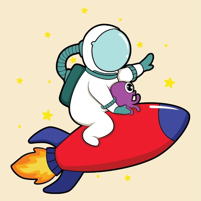 Astronaut on rocket