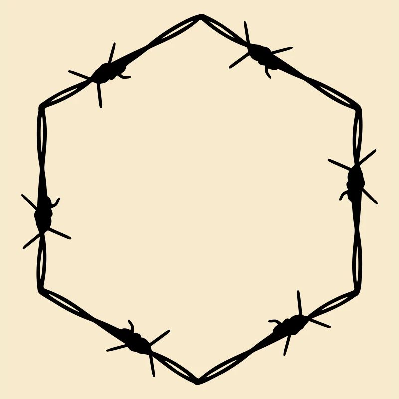 Barbed Wire 6 Corner Hexagon - Gift Idea Tattoo
