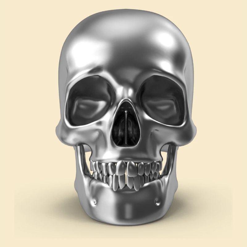 Silver Skull - silber schädel 3D