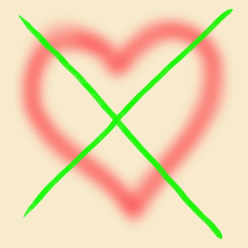 Herz durchgestrichen