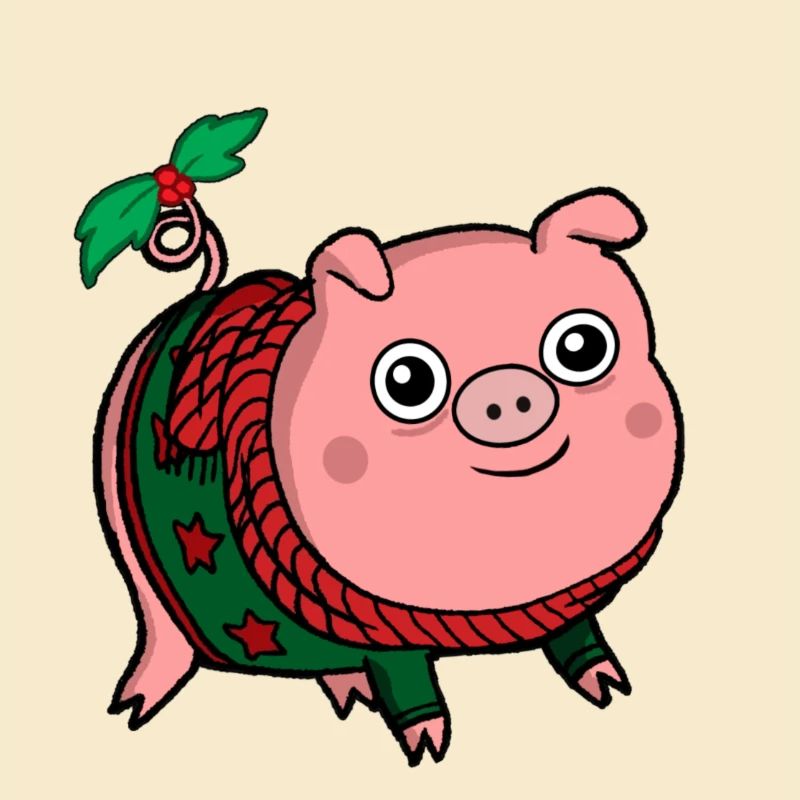 Weihnachtsschwein süßer Winterpullover